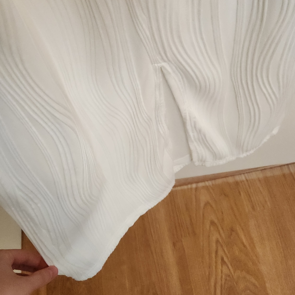 NWT RIHOAS The Water Ripple Textured White Backless Midi Dress Sz XS, S, M. - Picture 13 of 13